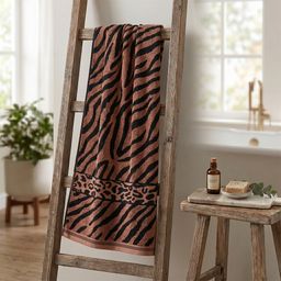 Sada 2 ks žakárových osušek ZEBRA hnědá 70 x 140 cm - galerie #3