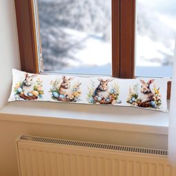 Polštář proti průvanu ZAJÍČCI V KOŠÍČKU 20 x 90 cm - galerie #1