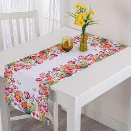 Bieżnik na stół z nadrukiem KOLOROWE KWIATY 40 x 110 cm - galeria #3