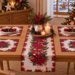 Sada 4 ks prostírání a stolního běhounu s teflonovou úpravou CHRISTMAS STAR - galerie #4