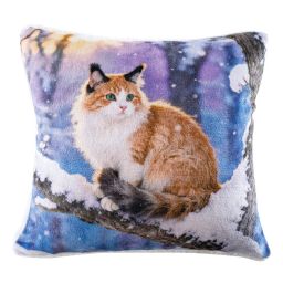 Sada 2 ks povlaků na polštářky z mikroplyše SNOW CAT 45 x 45 cm - galerie #1