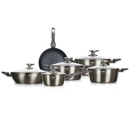 Banquet súprava riadu Metallic Platinum s nepriľnavým povrchom 11 ks