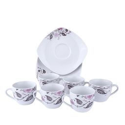 Set de căni şi farfuriuţe RHAPSODY, 210 ml, 6 piese