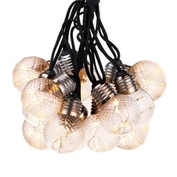 Svetelná reťaz s okrúhlymi žiarovkami s reliéfom, 10x5 LED