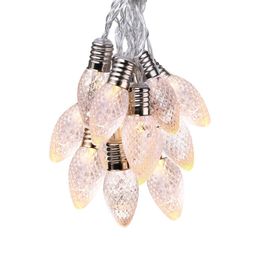 Světelný řetěz s podlouhlými žárovkami s reliéfem, 10 LED