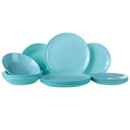 Skleněná jídelní souprava DIWALI TURQUOISE 18 ks