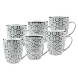 Sada porcelánových hrnčekov ORNATE 380 ml 6 ks