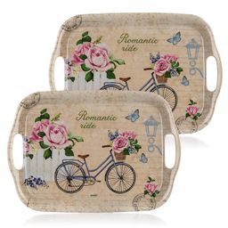Sada melaminových táců ROMANTIC RIDE 2 ks
