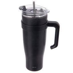 Nerezový termohrnek s brčkem TERMO 1,2 l, černý