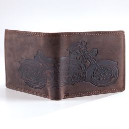 Pánská kožená peněženka MOTORKA hnědá