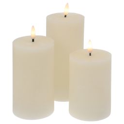 Sada LED svíček 3 ks, krémová