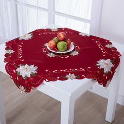 Świąteczny czerwony obrus nakładka POISONETTA 85 x 85 cm