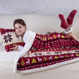 Beránková souprava z mikrovlákna WINTER s ponožkami 3 ks