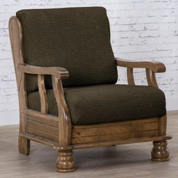 křeslo s dřevěnými rukojeťmi (š. 50 - 80 cm)