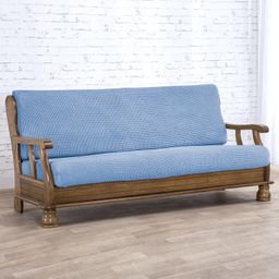 kanapa dwuosobowa z drew. bokami (sz. 130 - 160 cm)