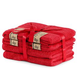 Set prosoape şi prosoape de baie din bambus BAMBY roşu 6 buc