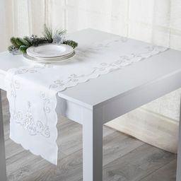 Vianočný obrus behúň BIELY STROMČEK 35 x 160 cm