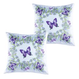 Set de 2 feţe pentru pernuţe FLUTURI violet