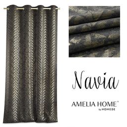 Zatemňovací závěs BLACKOUT NAVIA černozlatý 140 x 250 cm