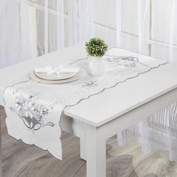 Vánoční běhoun s výšivkou SVÍCE SE ZVONKY 40 x 110 cm