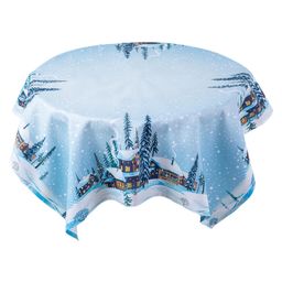 Vánoční středový ubrus s potiskem CHALOUPKA 85 x 85 cm