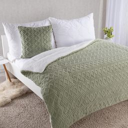 Set matlasat cu blăniţă INVERNO verde