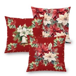 Sada 3 ks povlaků na polštářky RED POINSETTIA 45 x 45 cm