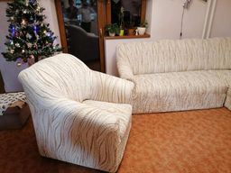 trojkřeslo s dřevěnými rukojeťmi (š. 150 - 200 cm) - galerie #11