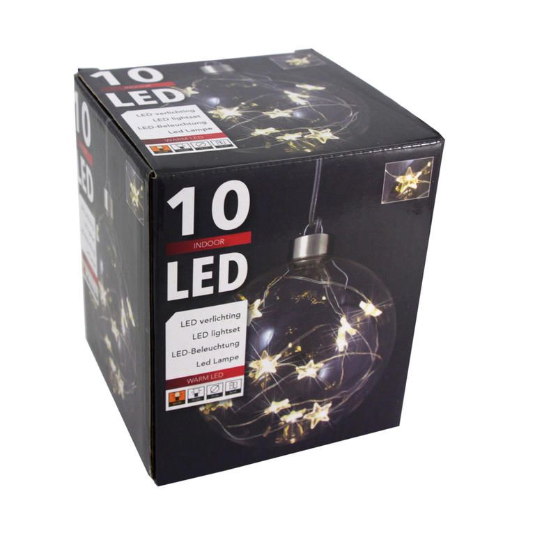 Vánoční světelná koule s 10 LED hvězdičkami - galerie #1