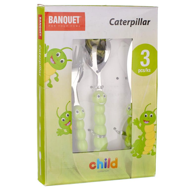 Banquet sztućce dla dzieci Gąsienica 3 szt. - galeria #1