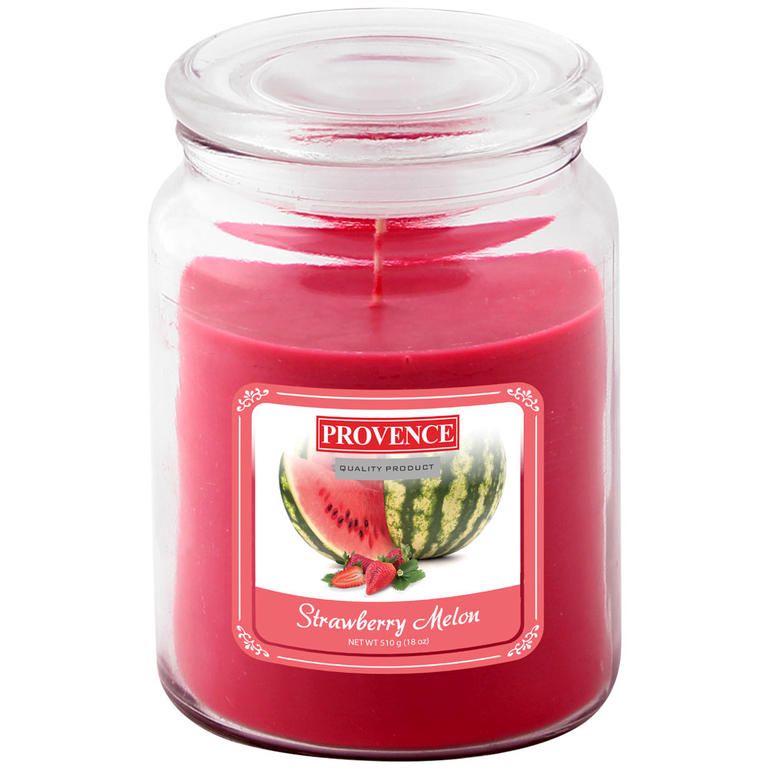 Svíčka ve skle s víčkem, jahoda a meloun - galerie #1