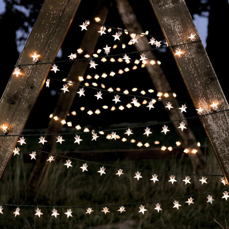 Světelný řetěz se 100 LED hvězdičkami 12,5 m - galerie #2