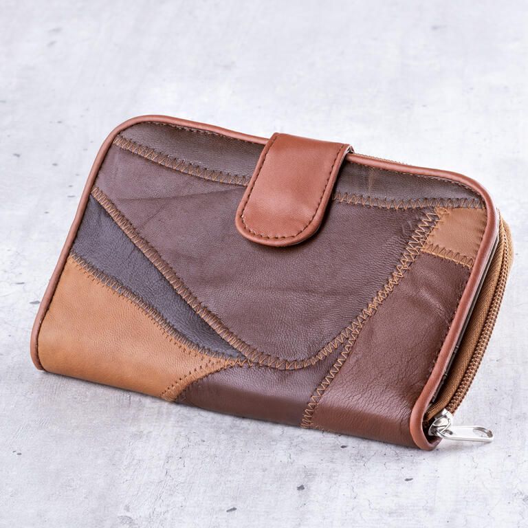 Dámská peněženka hnědý patchwork - galerie #1