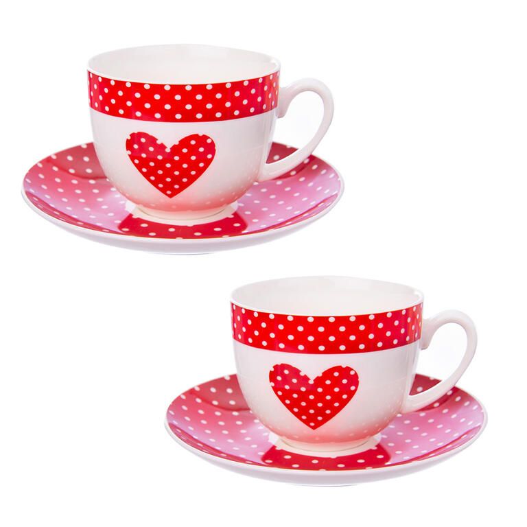 Porcelánový šálek s podšálkem TEČKA 280 ml 2 ks - galerie #1