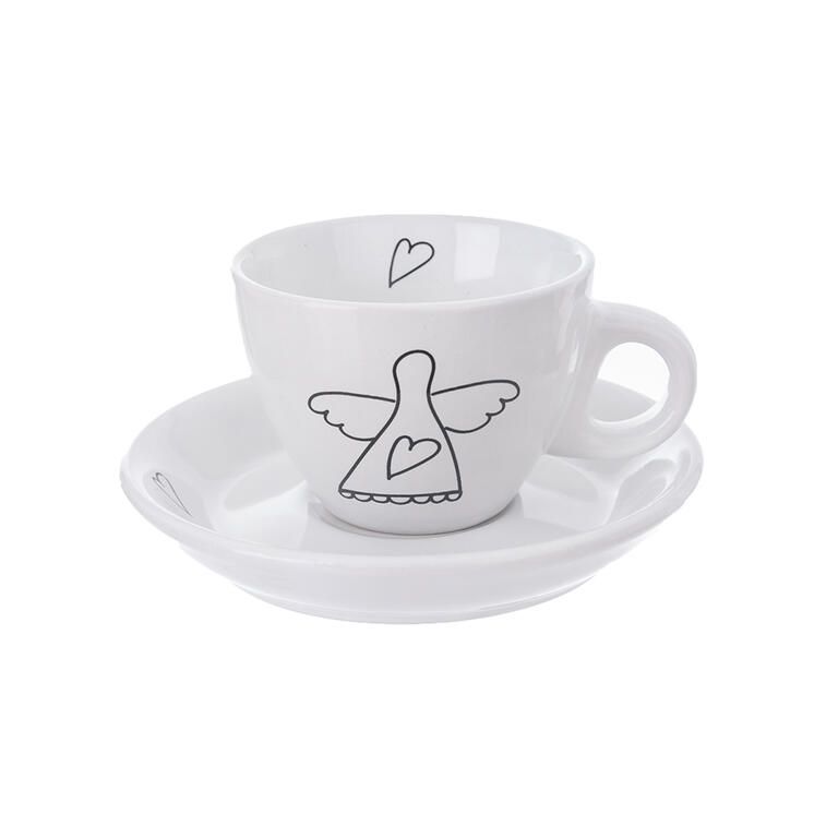 Sada hrnečků s podšálkem ANDĚL 90 ml 2 ks - galerie #1