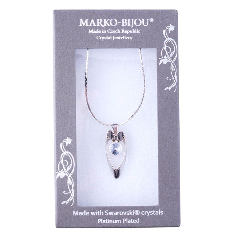 Náhrdelník DLOUHÉ SRDÍČKO s krystalem Swarovski - galerie #1