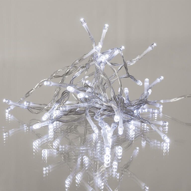 Světelný řetěz studené bílé světlo, 50 LED, 5 + 0,3 m - galerie #1