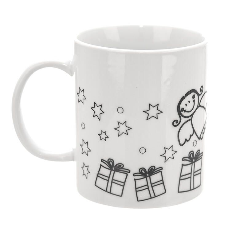 Porcelánový hrnek STROMEK s barvami a štětcem, 380 ml - galerie #2