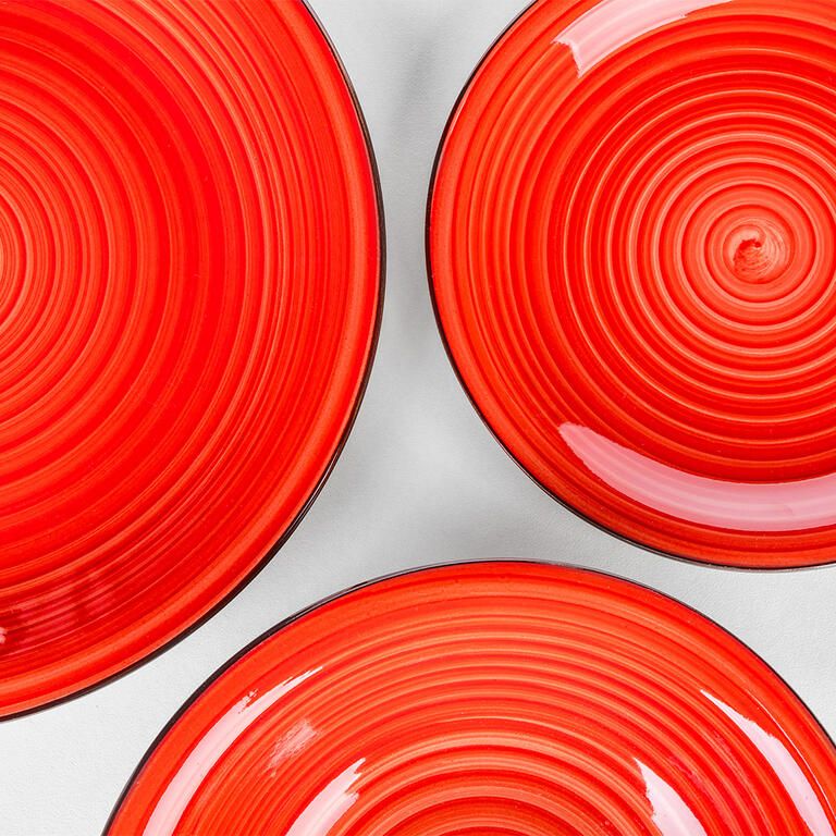 Keramická jídelní souprava SPIRAL RED 30 ks - galerie #5