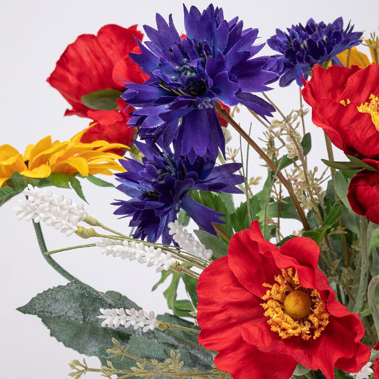 Kytice SLUNEČNICE, VLČÍ MÁK, CHRPA, ANEMONKA 65 cm - galerie #2