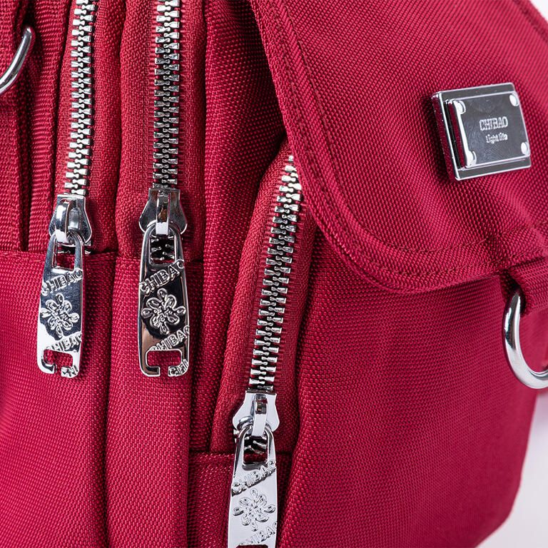 Dámská midi kabelka se 3 kapsami červená - galerie #3