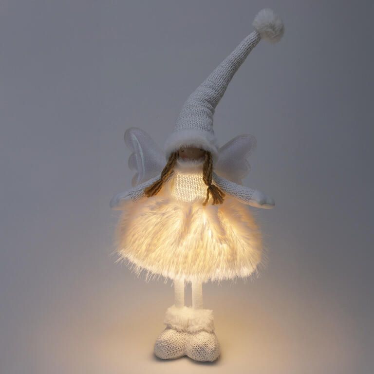 Svítící LED dekorace ANDĚLKA bílá, 50 cm - galerie #1