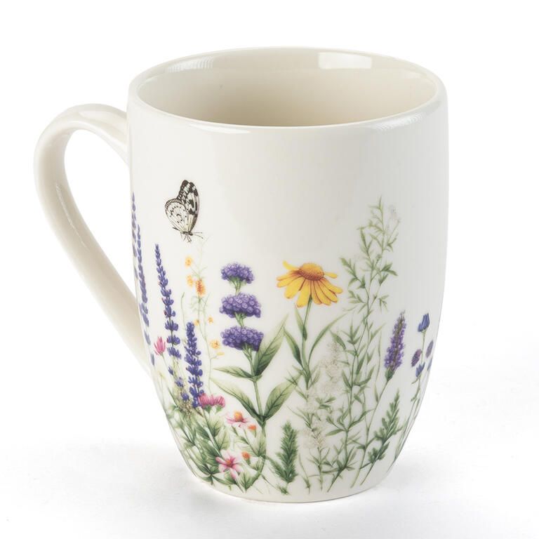 Porcelánový hrnek LEVANDULE A MOTÝLI v dárkové krabičce 350 ml - galerie #1