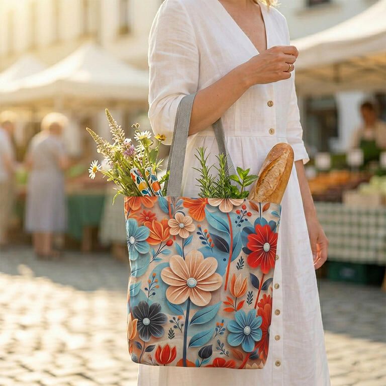 Dámská potištěná taška Barevná louka - galerie #1