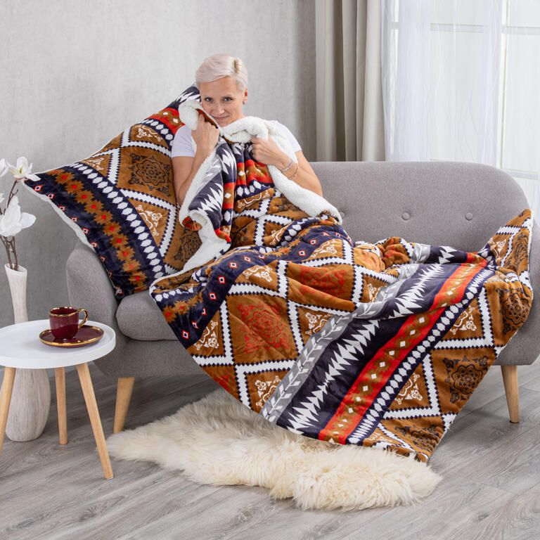 Set blăniţă miel AZTEC 2 buc - galerie #1
