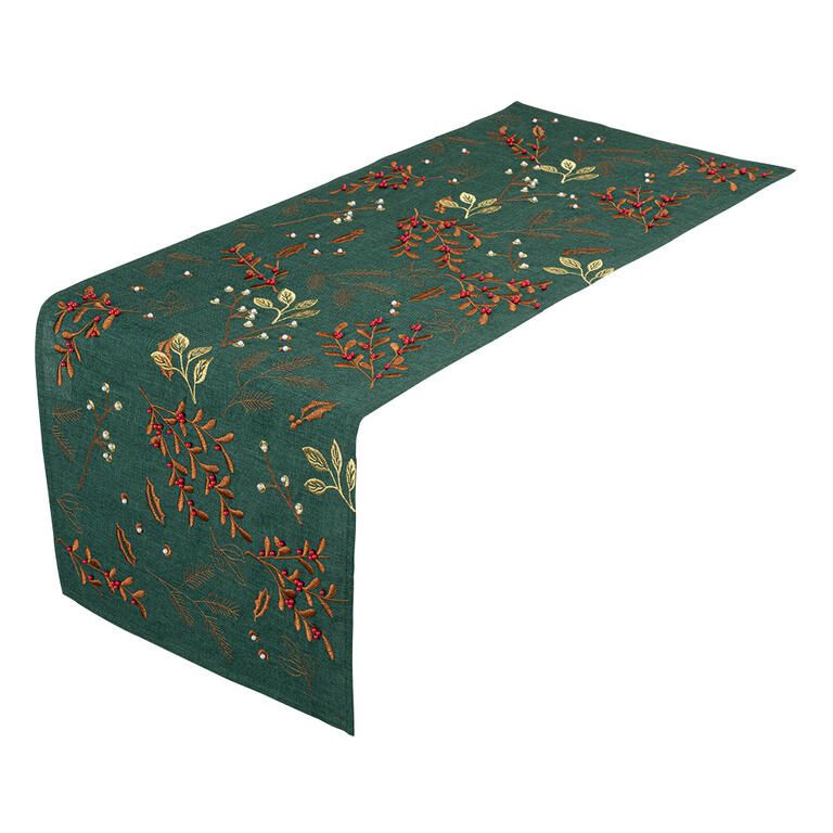 Behúň s výšivkou VETVIČKY A BOBULE 40 x 110 cm - galéria #1