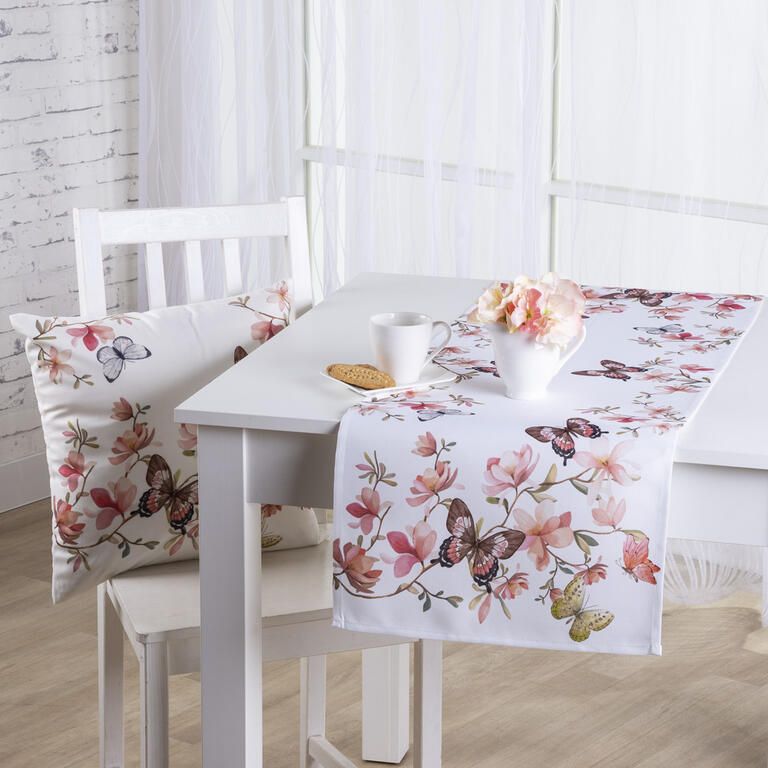 Bieżnik na stół MAGNOLIE I MOTYLE 40 x 110 cm - galeria #2
