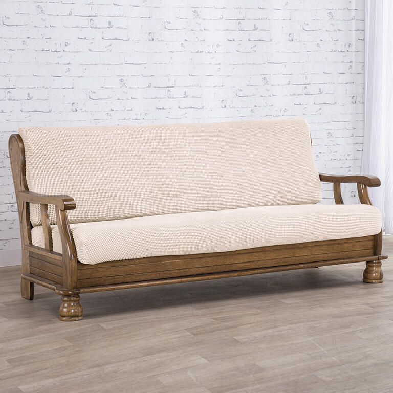 trojkřeslo s dřevěnými rukojeťmi (š. 160 - 200 cm) - galerie #1