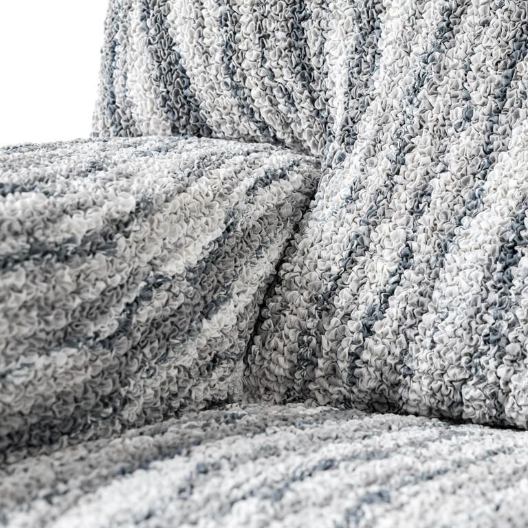 Bielastické potahy OCEANO NOVÉ šedo-modré - galerie #3