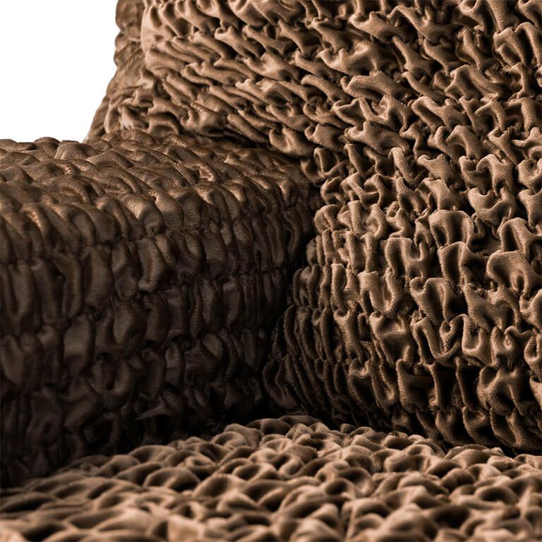 Bielastické potahy VELVET hnědé - galerie #3